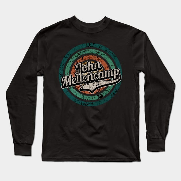 John Mellencamp // Retro Circle Crack Vintage Long Sleeve T-Shirt by People Mask